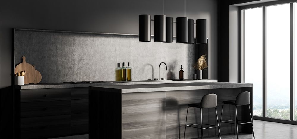 Czarna kuchnia - luksusowe wnętrze